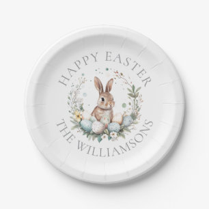  Personalised Spring Bunny Easter Eggs Wreath Paper Plate
