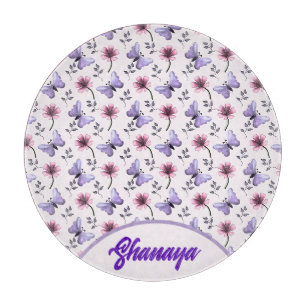 Personalised Spring Butterfly Floral Gift Cutting Board