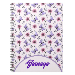 Personalised Spring Butterfly Floral Gift Notebook
