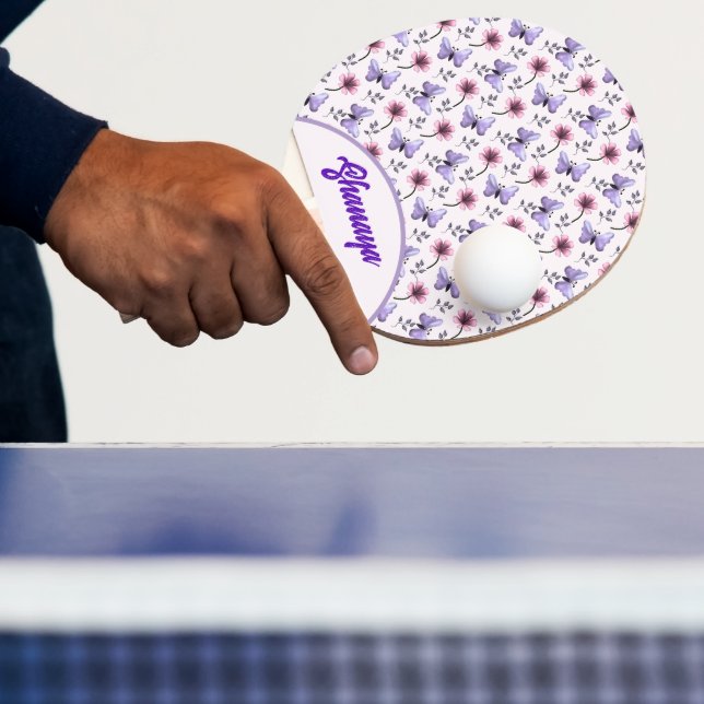 Personalised Spring Butterfly Floral Gift   Ping Pong Paddle (Insitu)