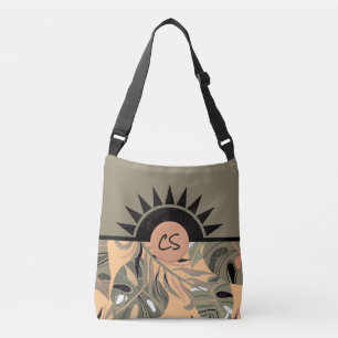 Personalised Springtime Green & Peach Tote Bag