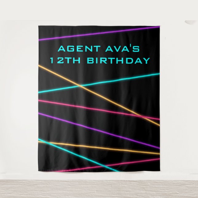 Personalised Spy Party Laser Tapestry (Front)