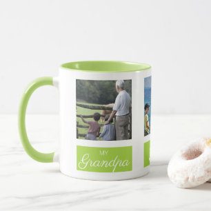 Personalised Square Collage Photo for Grandpa Mug