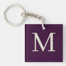Personalised square Dark Purpule Monogrammed
