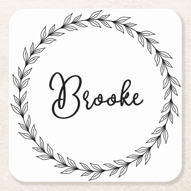 Personalised Square Paper Coaster (Front)