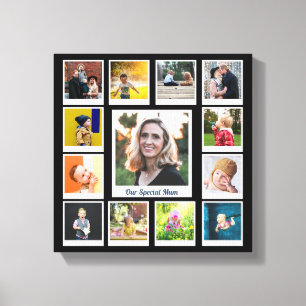 Personalised Square Photo Collage Family Modern Canvas Print