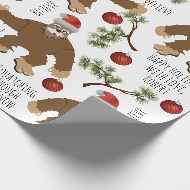 Personalised Squatching Through The Snow Wrapping Paper (Corner)