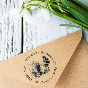 Personalised Squirrel Return Address Self-inking Stamp