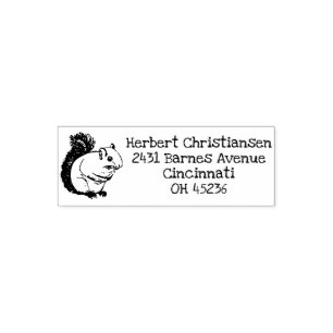 Personalised Squirrel Return Address Self-inking Stamp
