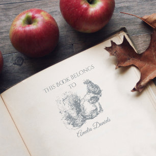 Personalised Squirrel  This Book Belongs To Self-inking Stamp