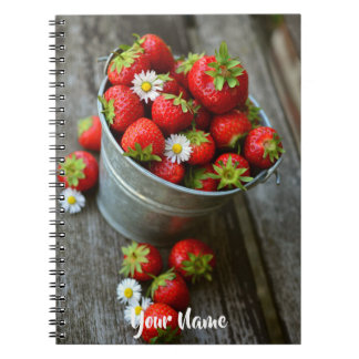 Personalised//Srawberries and daisies bucket Notebook