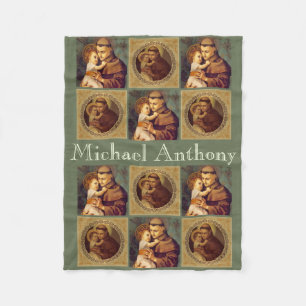 Personalised St. Anthony of Padua & Child Jesus Fleece Blanket