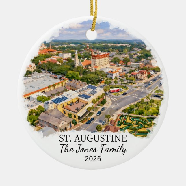Personalised St. Augustine Ornament Custom Florida (Front)