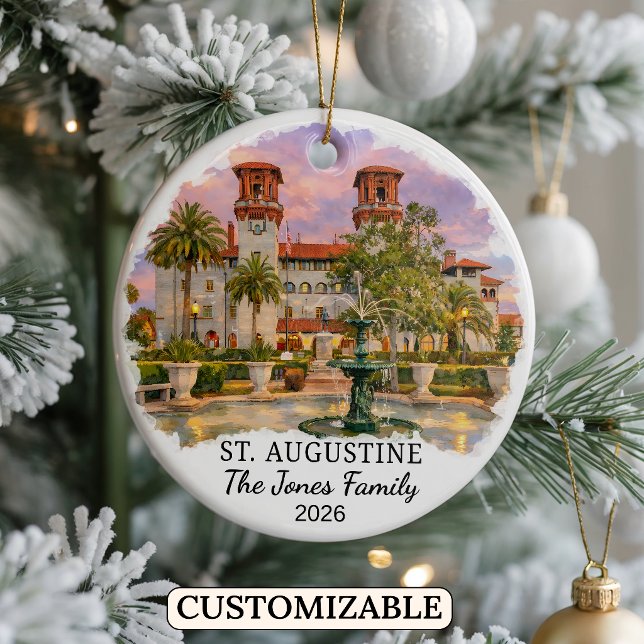 Personalised St. Augustine Ornament Custom Florida (Creator Uploaded)