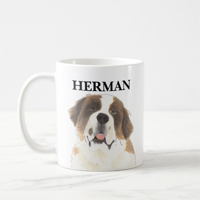 Personalised St. Bernard Coffee Mug (Left)