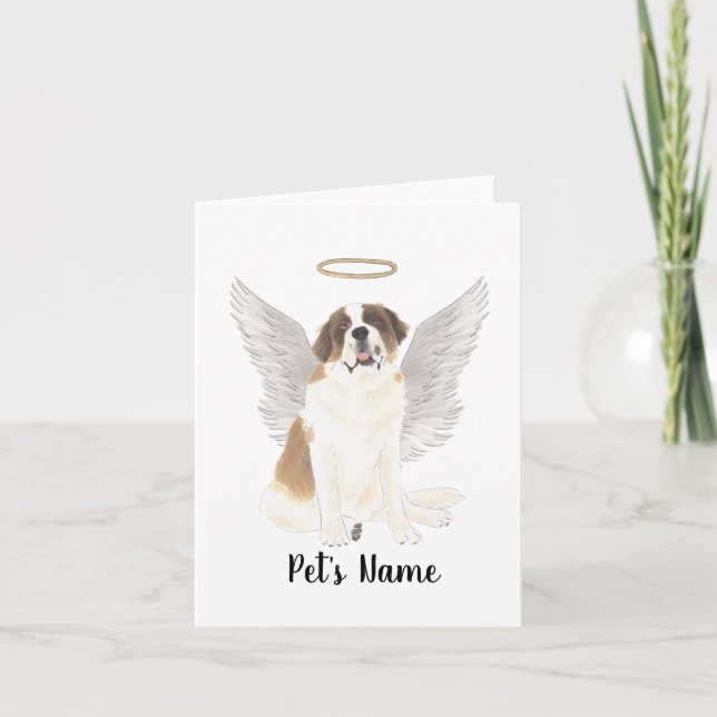 Personalised St. Bernard Sympathy Memorial Card (Front)