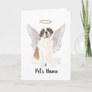 Personalised St. Bernard Sympathy Memorial Card