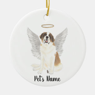 Personalised St. Bernard Sympathy Memorial Ceramic Tree Decoration
