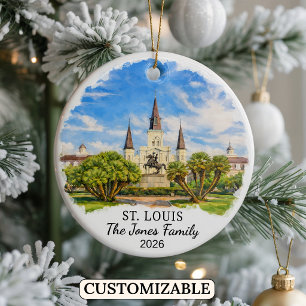 Personalised St. Louis Ornament, Custom Missouri Ceramic Tree Decoration
