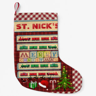 Personalised St. Nick's Christmas Block Party Small Christmas Stocking