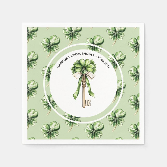 Personalised St. Patrick’s Day Bridal Shower Napkin (Front)