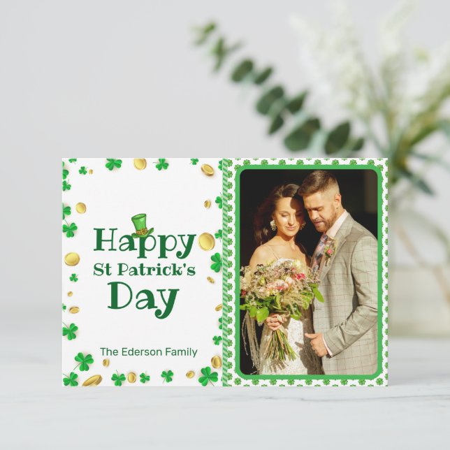 Personalised St. Patrick’s Day Photo Card   (Standing Front)