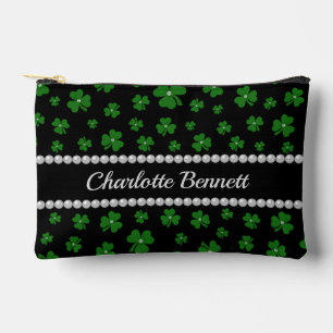 Personalised St. Patrick’s Day Shamrock with Pearl Accessory Pouch