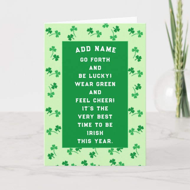 Personalised St. Patrick's Day card (Front)