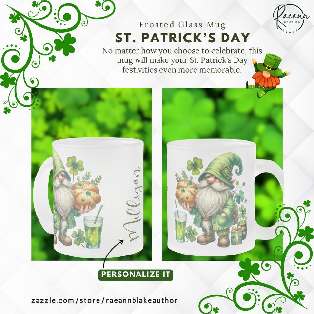 Personalised St. Patrick's Day Frosted Glass Mug (Creator Uploaded)