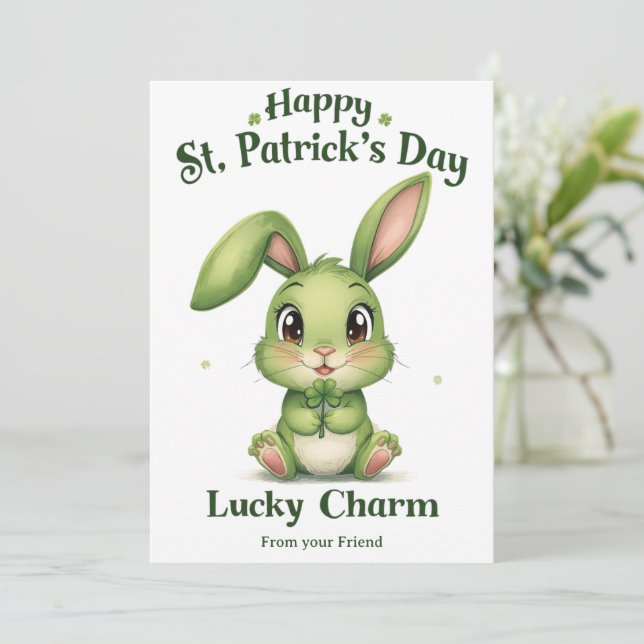 Personalised St Patrick's Day Holiday Card (Standing Front)