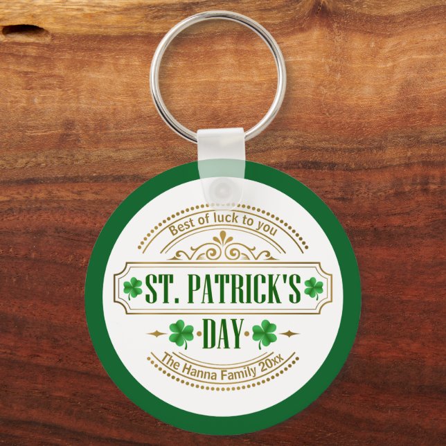 Personalised St. Patrick's Day I Luck of the Irish Key Ring (Back)