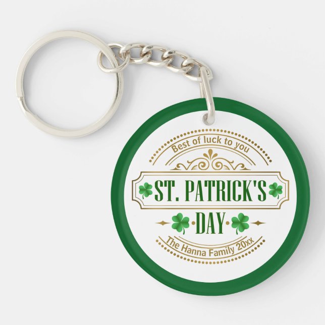 Personalised St. Patrick's Day I Luck of the Irish Key Ring (Front)