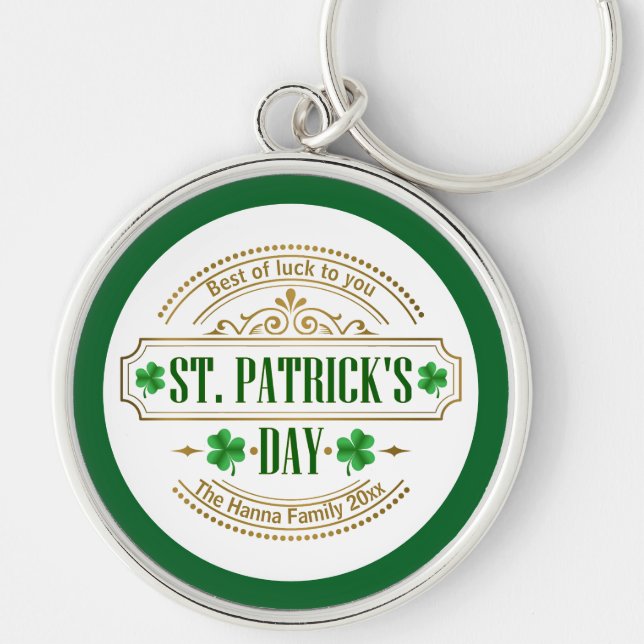Personalised St. Patrick's Day I Luck of the Irish Key Ring (Front)