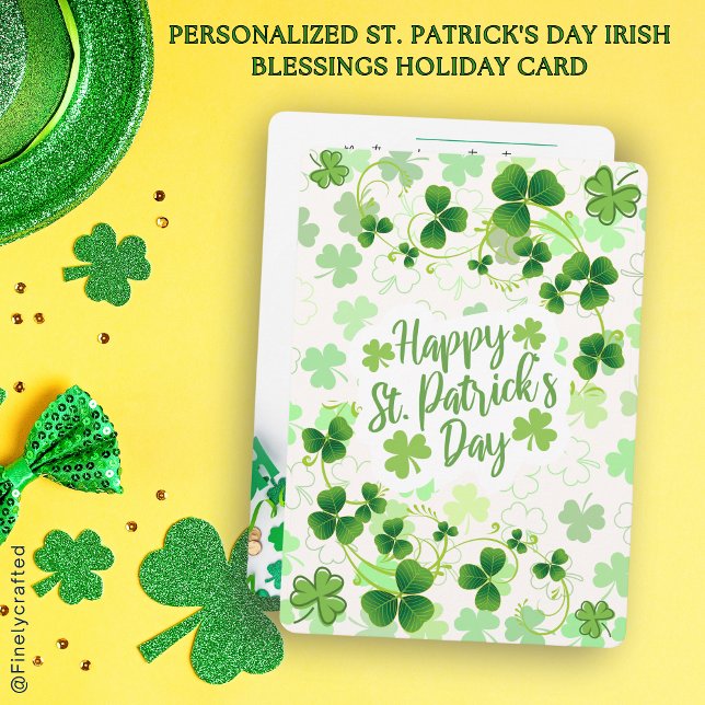 Personalised St. Patrick's Day Irish Blessings Holiday Card (Creator Uploaded)