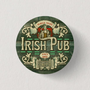 Personalised St Patricks Day Irish Pub Funny 3 Cm Round Badge