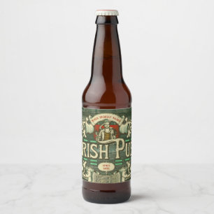 Personalised St Patricks day Irish Pub Funny Beer Bottle Label