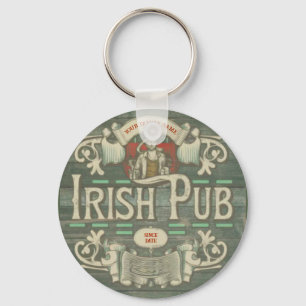 Personalised St Patricks Day Irish Pub Funny Key Ring