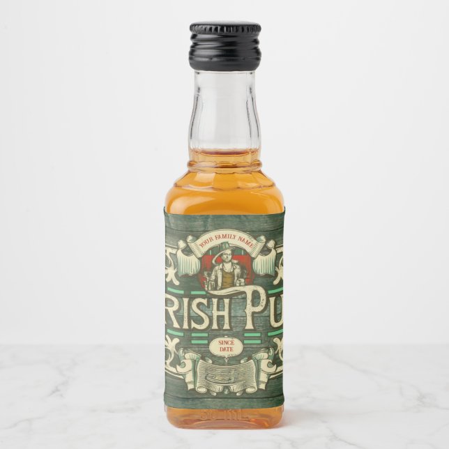 Personalised St Patricks day Irish Pub Funny Liquor Bottle Label (Front)