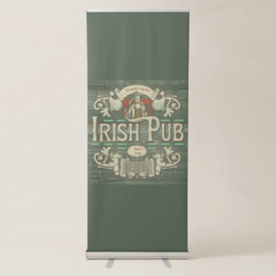 Personalised St Patricks Day Irish Pub Funny Retractable Banner