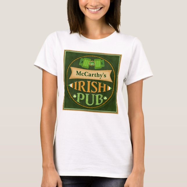 Personalised St. Patrick's Day Irish Pub T-Shirt (Front)