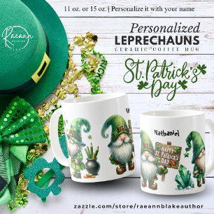 Personalised St. Patrick's Day Leprechauns Ceramic Coffee Mug