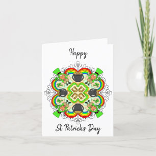 Personalised St Patrick's Day Mandala Holiday Card