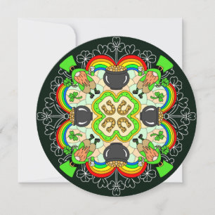 Personalised St Patrick's Day Mandala Holiday Card