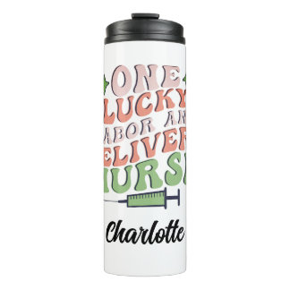 Personalised St Patrick's Day Nurse Thermal Tumbler