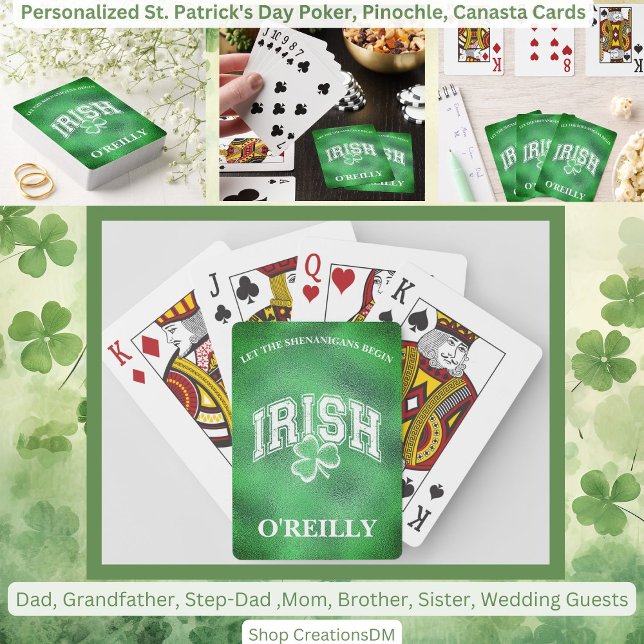 Personalised St. Patrick's Day Pinochle, Canasta & Playing Cards (Creator Uploaded)