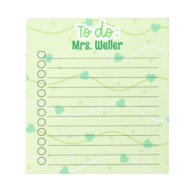 Personalised St. Patrick's Day To-Do List Notepad (Front)
