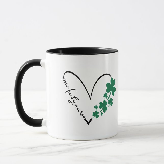 Personalised St. Patty's Day Nurse Gift Mug (Left)