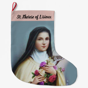 Personalised St. Therese the Little Flower Large Christmas Stocking