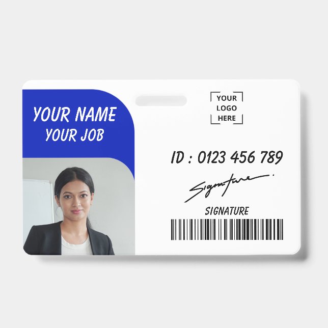Personalised Staff Photo Name Badge ID Badge (Front)
