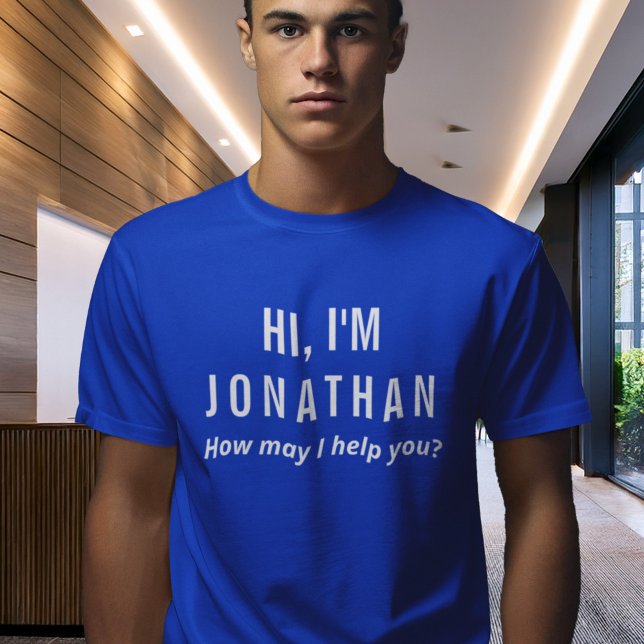 Personalised Staff Uniform Blue T-Shirt with Name (Creator Uploaded)